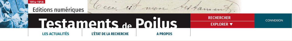 Entête du site web testaments de Poilus