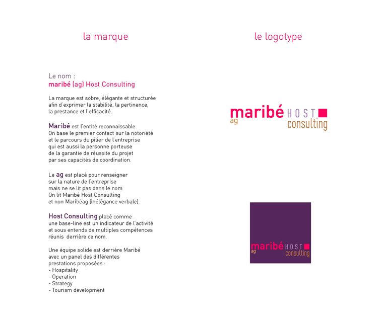 Charte graphique Maribé Host Consulting - la marque - le logotype