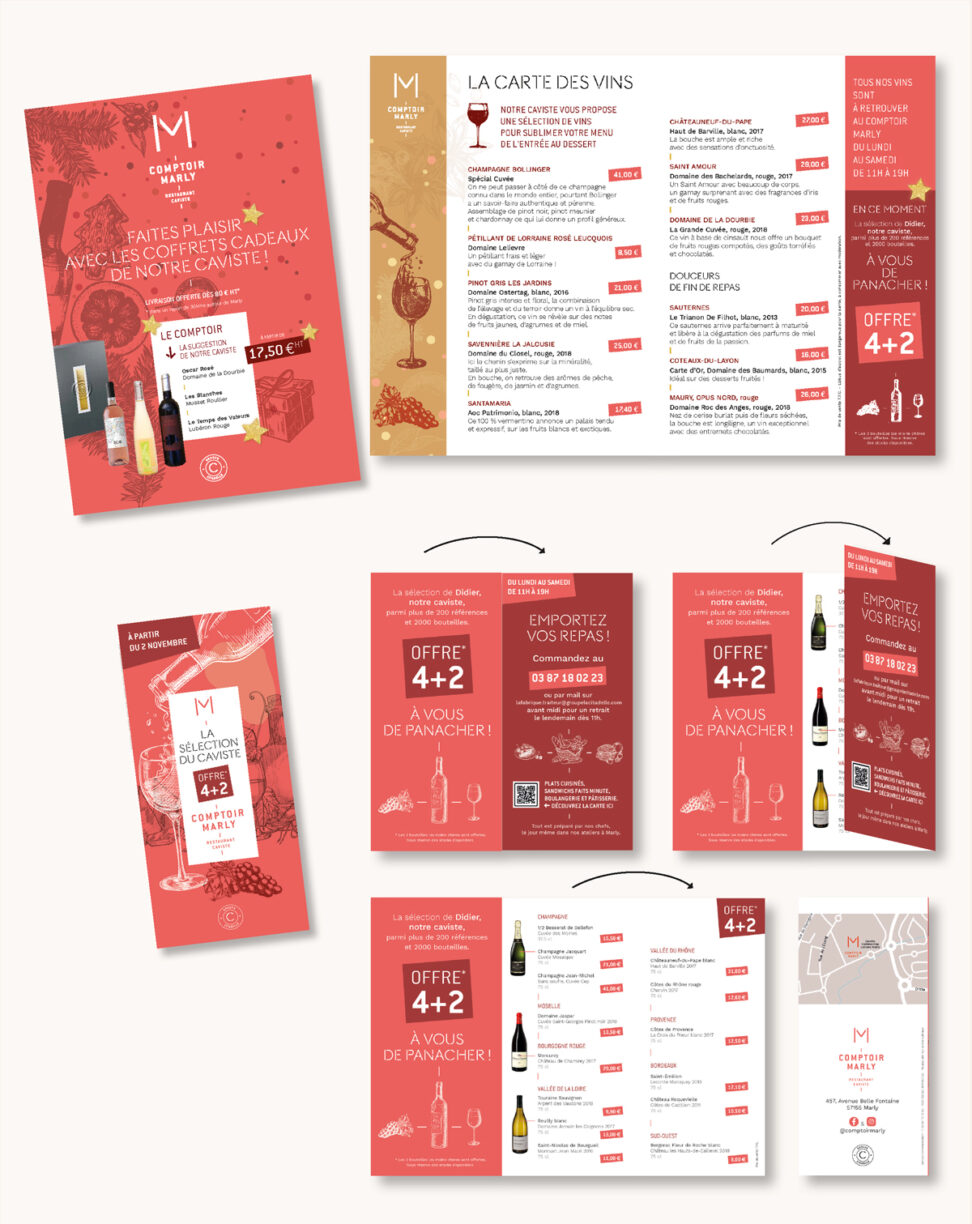 Carte des vins pour le Comptoir Marly