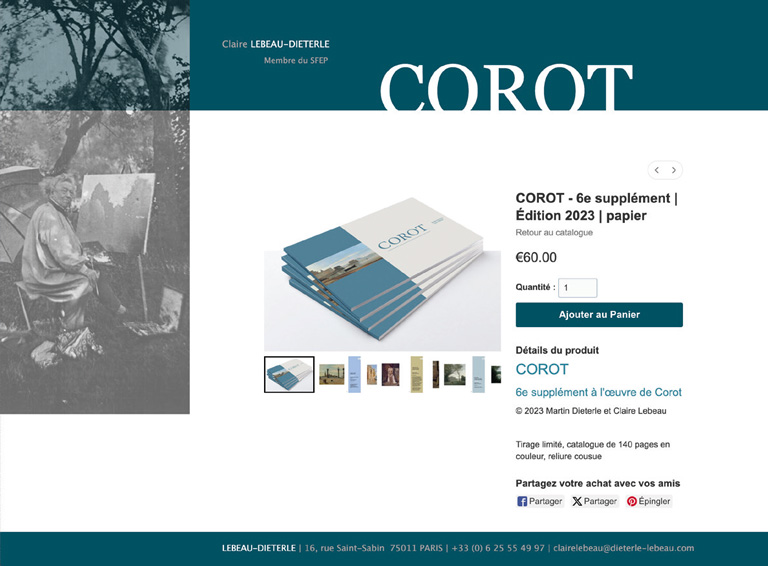 Création du site web de vente en ligne des catalogues Corot