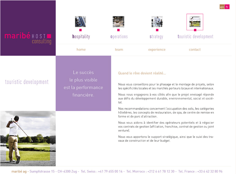 Web Design du site maribe Host Consulting
