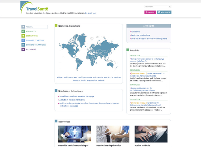 Ergonomie & web Design du site Travel Santé
